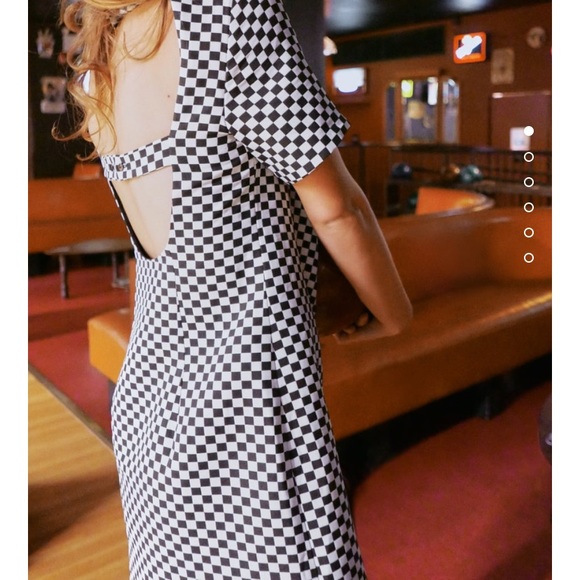 NWT Zara Checkered Short Backless dress Size Large Medium M/L - Picture 4 of 7